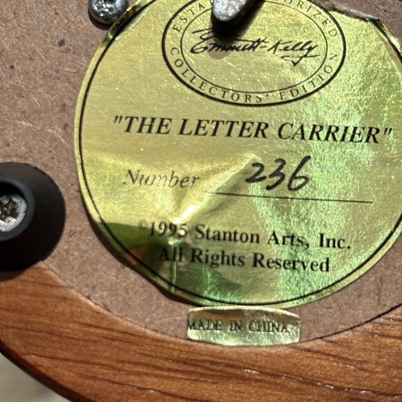 Emmett Kelly Letter Carrier Clown Music Box 49 Make Someone Happy Limited Ed - Picture 10 of 16